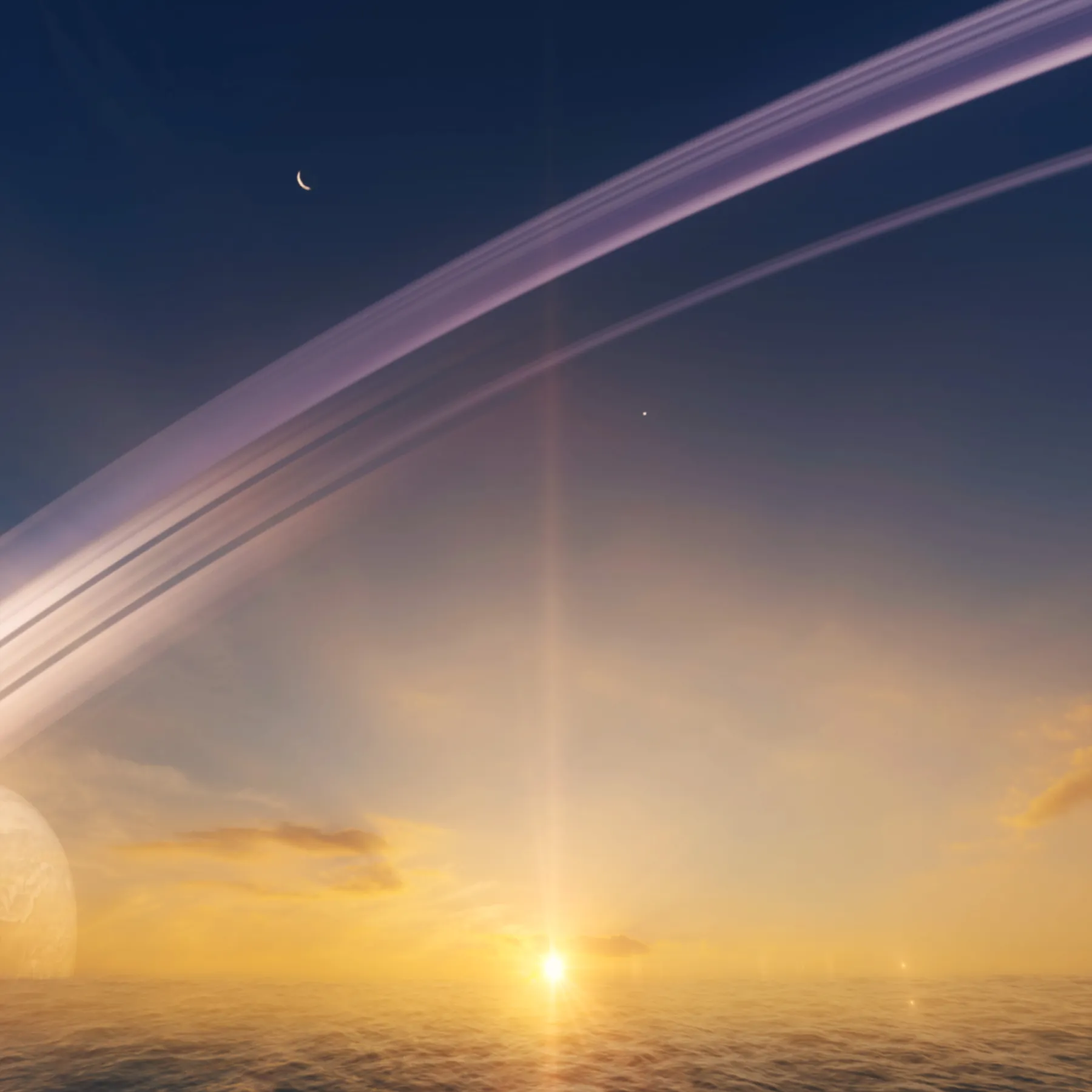 Sunrise over an alien sea, from A New Blue