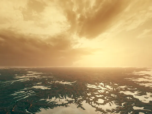 Above the clouds of an ocean planet
