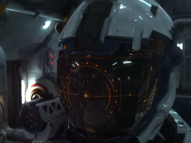 Heads-up display in an astronaut's helmet