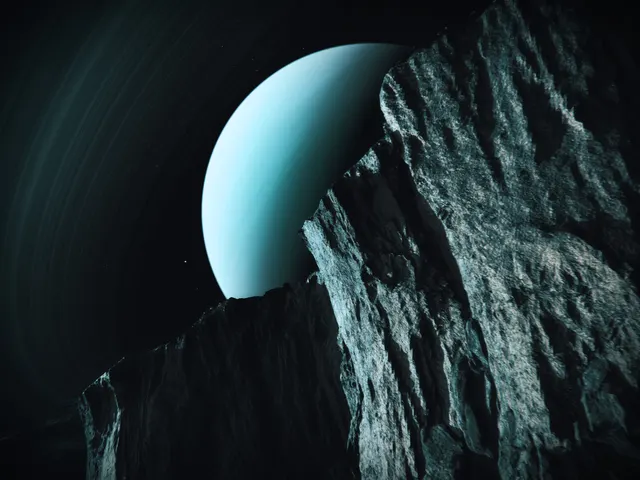 Uranus from a moon's cliffs