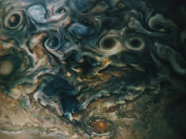 Jupiter's swirling clouds